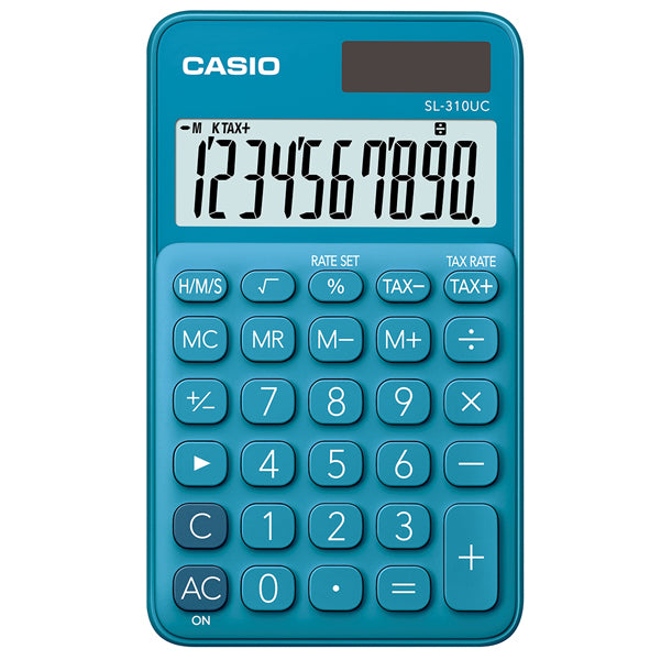 CASIO - SL-310UC-BU-W-EC - Calcolatrice tascabile SL-310UC - 10 cifre - blu - Casio