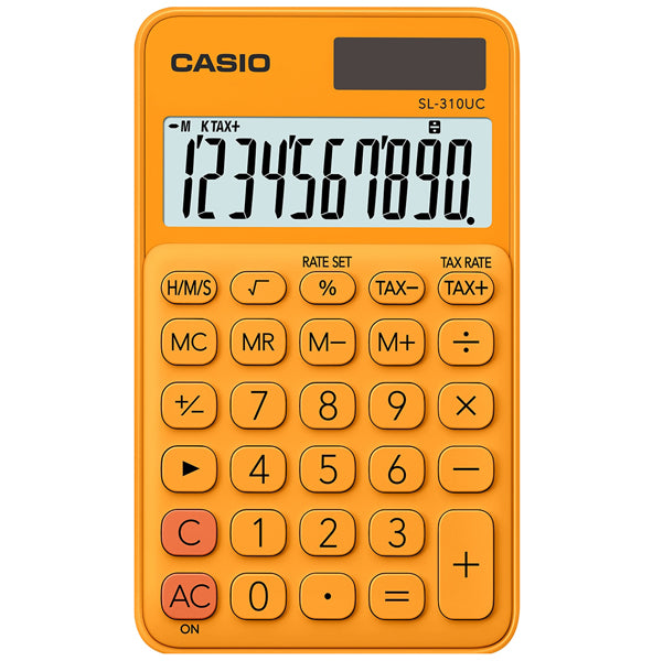 CASIO - SL-310UC-RG-W-EC - Calcolatrice tascabile SL-310UC - 10 cifre - arancio - Casio