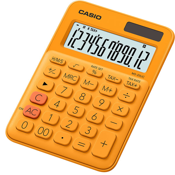CASIO - MS-20UC-RG-W-EC - Calcolatrice da tavolo MS-20UC - 12 cifre - arancio - Casio