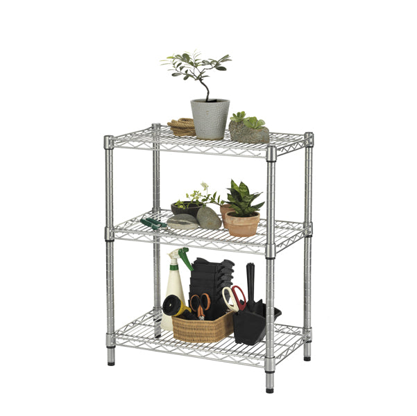 SERENA GROUP - ZN1424-3 - Kit scaffale Archimede Outdoor - 3 ripiani - 36 x 60 x75 cm - acciaio zincato - cromato - Serena Group