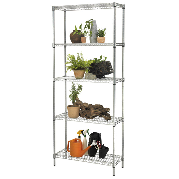 SERENA GROUP - ZN1436-5 - Kit scaffale Archimede Outdoor - 5 ripiani - 36 x 90 x 177 cm - acciaio zincato - cromato - Serena Group