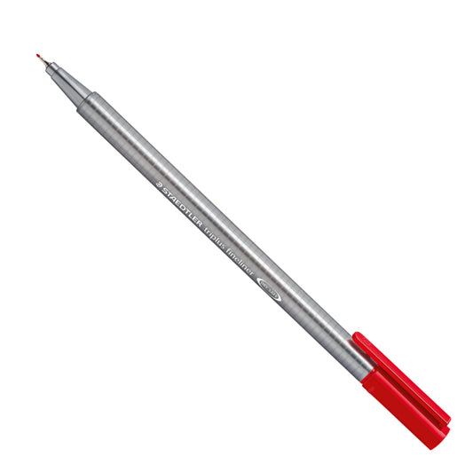 STAEDTLER - 334-2 - Penna Fineliner triplus - tratto 0,30mm - rosso  - Staedtler