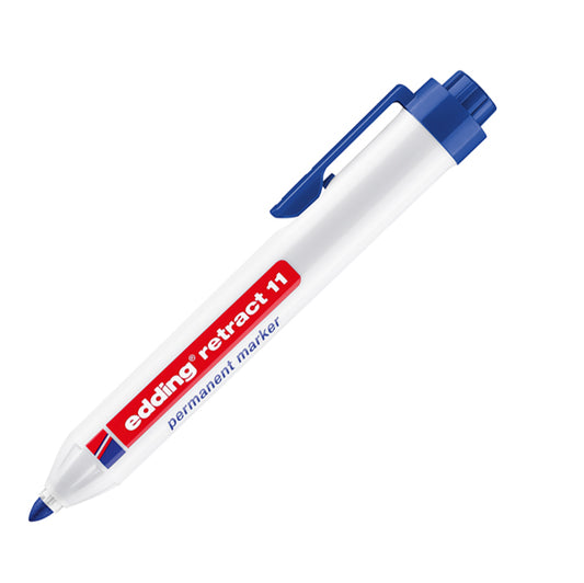 EDDING - 4-11003 - Marcatore permanente 11 Retract  - punta conica da 1,50-3,00mm - blu - Edding