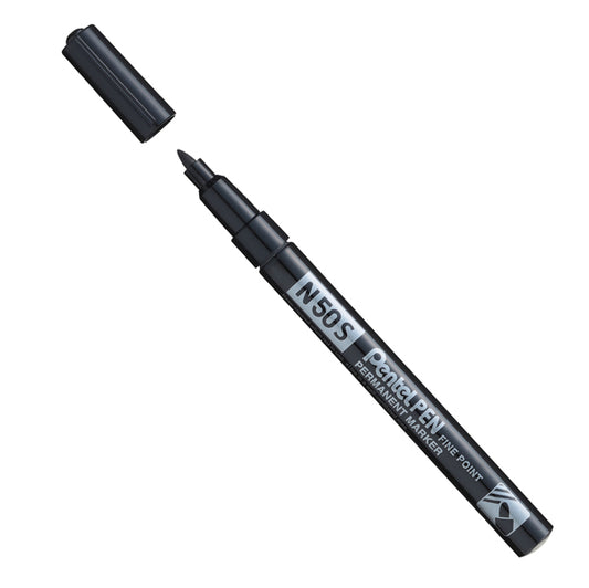PENTEL - N50S-A - Marcatore permanente N50S - punta tonda - nero - Pentel
