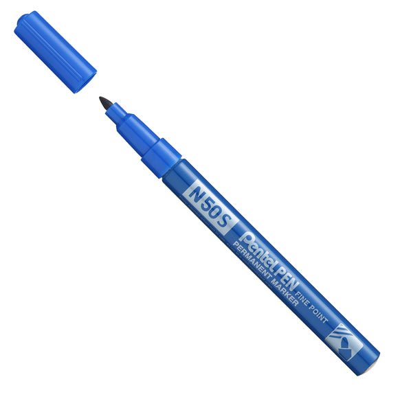 PENTEL - N50S-C - Marcatore permanente N50S - punta tonda - blu  - Pentel