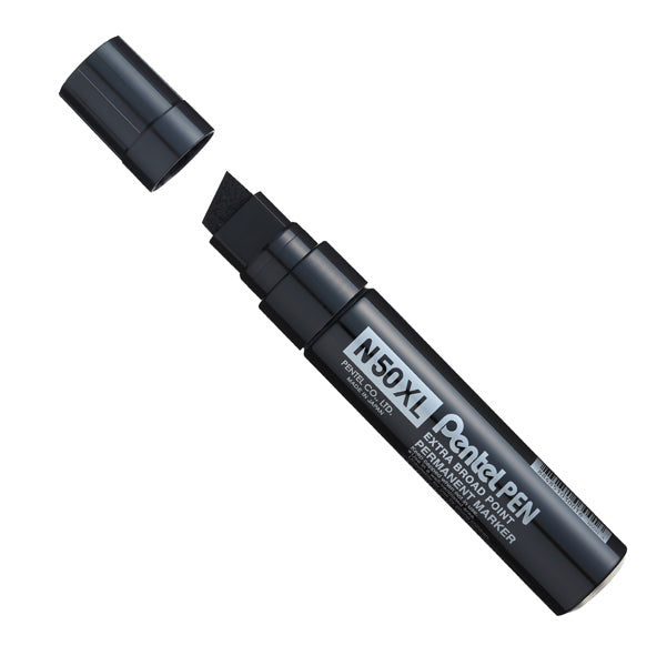 PENTEL - N50XL-A - Marcatore permanente N50XL - punta scalpello - nero - Pentel
