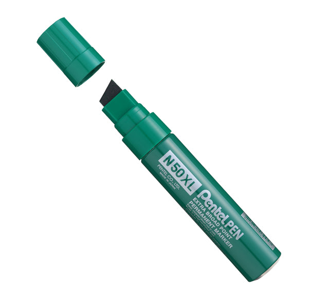 PENTEL - N50XL-D - Marcatore permanente N50XL - punta scalpello - verde - Pentel