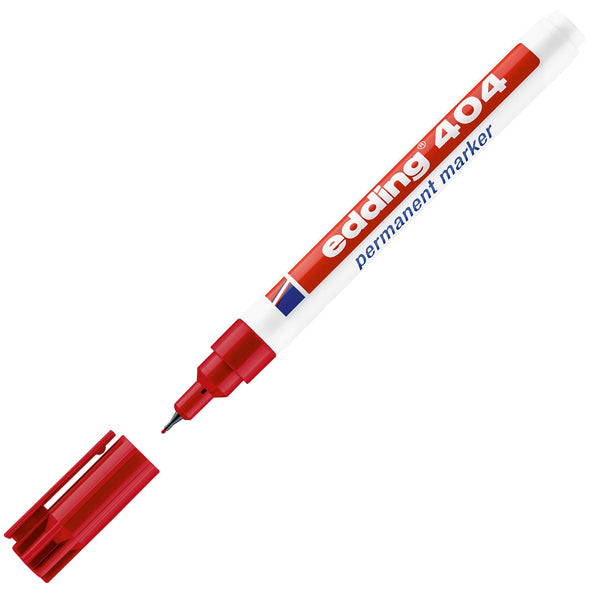 EDDING - 4-404002 - Marcatore permanente 404  - punta extra-fine 0,75mm - rosso - Edding