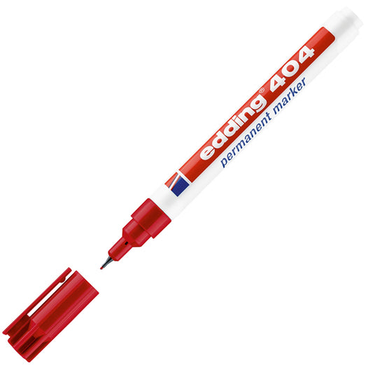 EDDING - 4-404002 - Marcatore permanente 404  - punta extra-fine 0,75mm - rosso - Edding