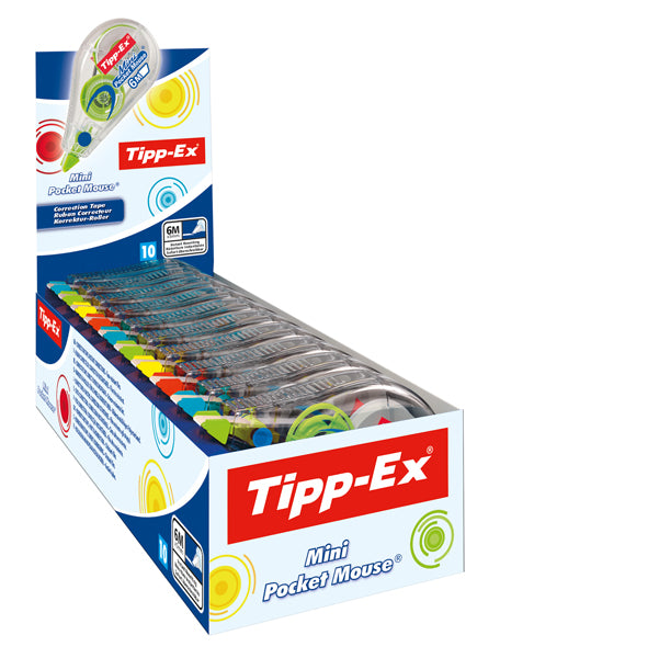 TIPP-EX - 926397 - Correttore a nastro Mini Pocket Mouse - 5 mm x 6 mt - colori assortiti - Tipp-Ex - conf. 10 pezzi