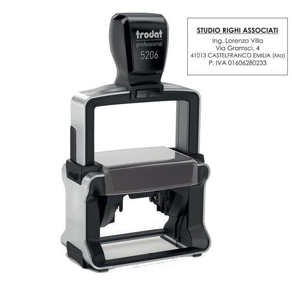 TRODAT - 119722 - Timbro Professional 5206 - autoinchiostrante - personalizzabile - 56x33 mm - 8 righe - Trodat