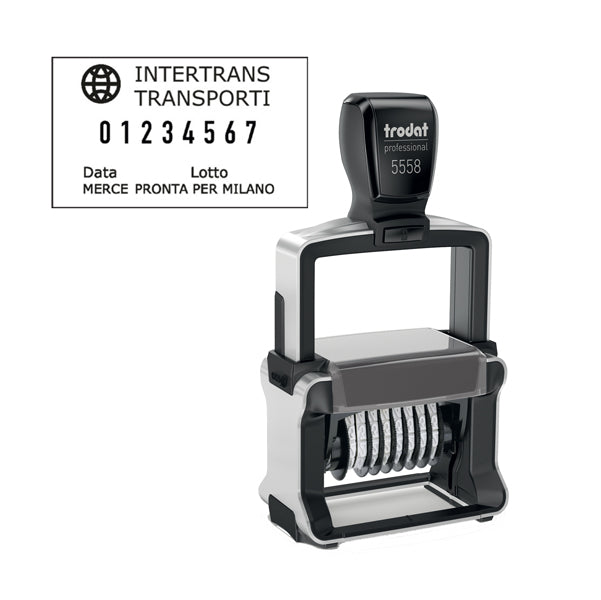 TRODAT - 120204 - Timbro Professional 4.0 5558-PL Numeratore - 8 colonne - 5 mm - autoinchiostrante - Trodat