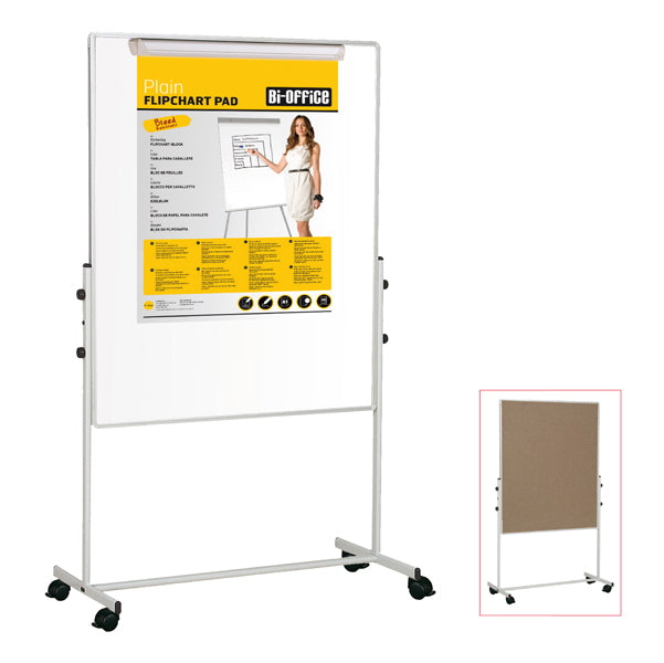 BI-OFFICE - EA6048075 - Lavagna Duo a doppia superficie (bianca-sughero) - 100 x 100 cm - Bi-Office