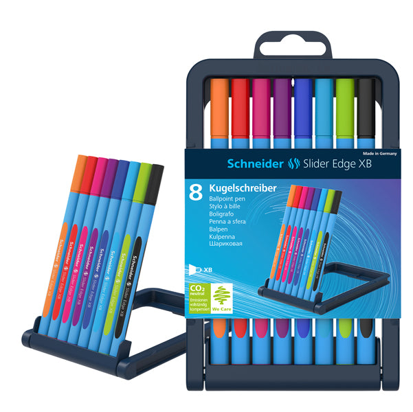 SCHNEIDER - P152279 - Penna a sfera Slider Edge - tratto XB - colori assortiti - Schneider - astuccio 8 pezzi