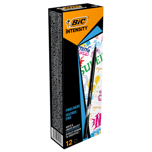 BIC - 942069 - Fineliner Intensity  - punta 0,4mm - nero - Bic - conf. 12 pezzi