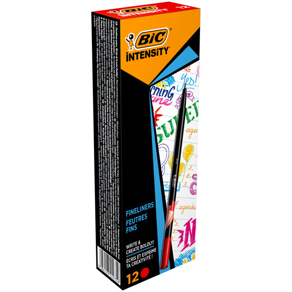 BIC - 942084 - Fineliner Intensity  - punta 0,4mm - rosso - Bic - conf. 12 pezzi