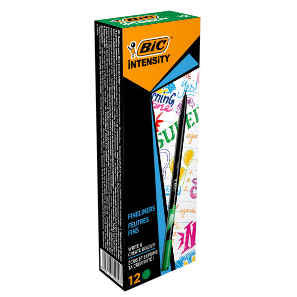 BIC - 942068 - Fineliner Intensity - punta 0,8mm - verde - Bic - conf. 12 pezzi