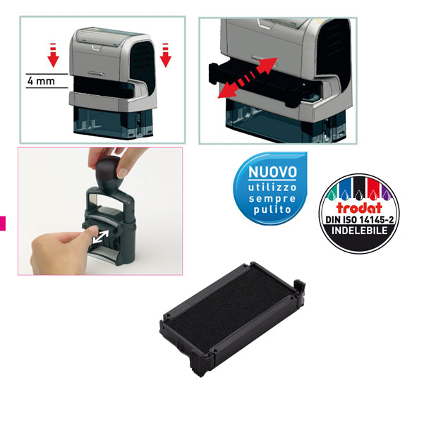 TRODAT - 1429 - Tampone di ricambio 6-4911 - nero - Trodat - conf. 3 pezzi