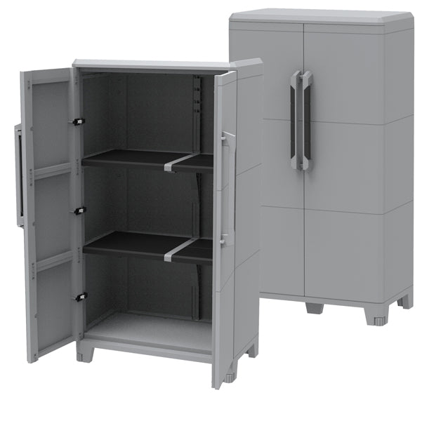 TERRY - 1002921 - Armadio Transforming Modular 3 - 78 x 43,6 x 143 cm - PPL - grigio - Terry