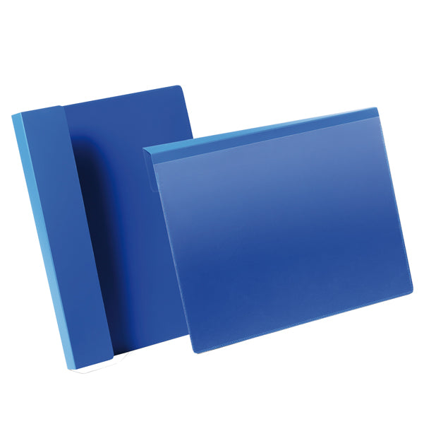 DURABLE - 1723-07 - Buste identificative - con aletta pieghevole - A4 orizzontale - blu - Durable - conf. 50 pezzi