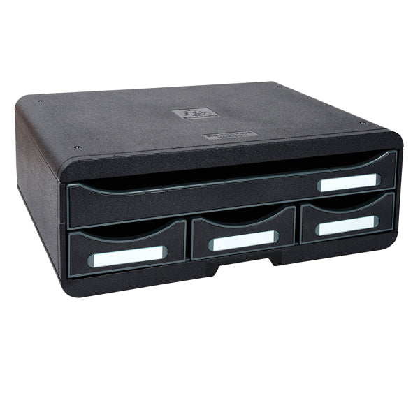 EXACOMPTA - 319714D - Cassettiera Toolbox  - 27 x 35,5 x 13,5 cm - 4 cassetti - nero - E x acompta