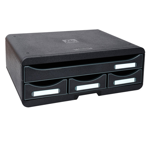 EXACOMPTA - 319714D - Cassettiera Toolbox  - 27 x 35,5 x 13,5 cm - 4 cassetti - nero - E x acompta
