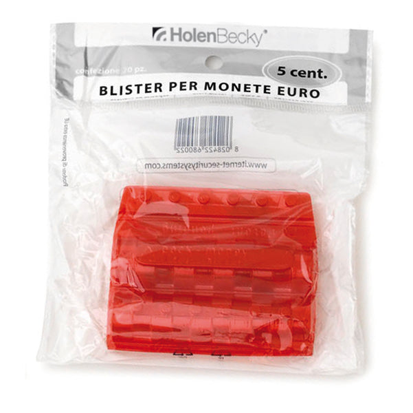 HolenBecky - 8002-20 - Portamonete - PVC - 5 cent - rosso - HolenBecky - blister 20 pezzi
