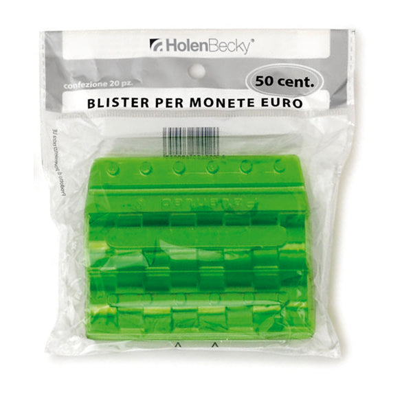 HolenBecky - 8005-20 - Portamonete - PVC - 50 cent - verde - HolenBecky - blister 20 pezzi