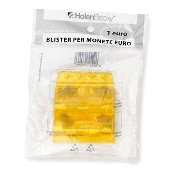 HolenBecky - 8006-20 - Portamonete - PVC - 1 euro - giallo - HolenBecky - blister 20 pezzi