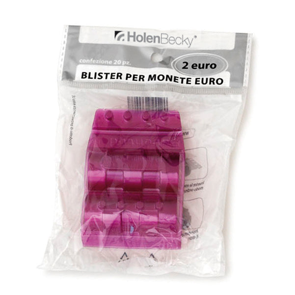 HolenBecky - 8007-20 - Portamonete - PVC - 2 euro - viola - HolenBecky - blister 20 pezzi