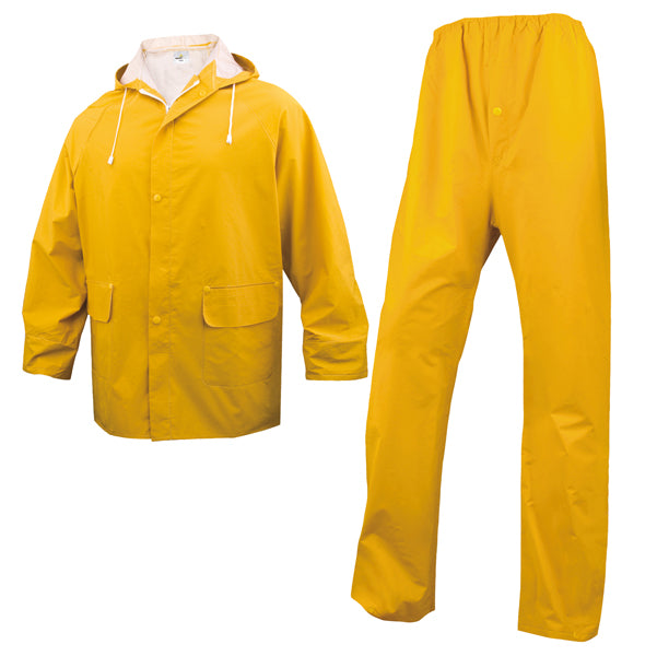 DELTAPLUS - EN304JAXX2 - Completo impermeabile EN304 - giacca + pantalone - poliestere-PVC - taglia XXL - giallo - Deltaplus