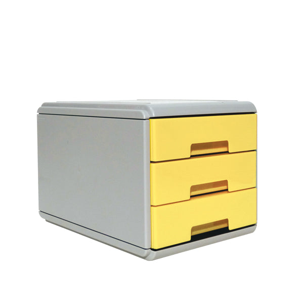 ARDA - 19P3PPASG - Mini cassettiera Keep Colour Pastel - 17 x 25,4 x 17,7 cm - grigio-giallo - Arda