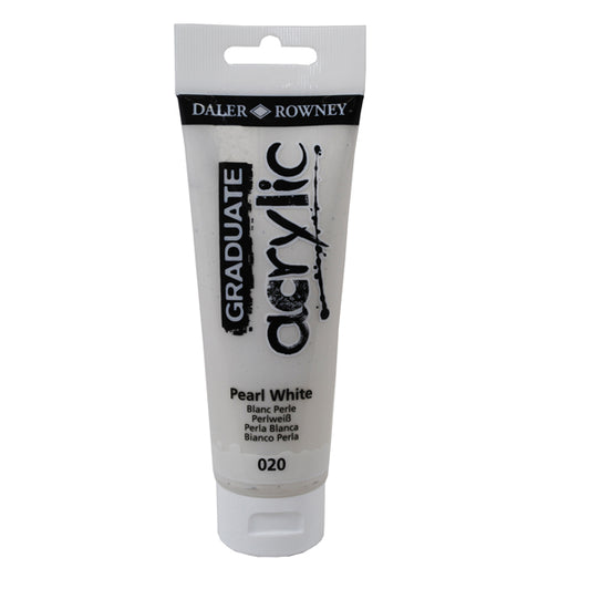 DALER ROWNEY - D123120020 - Colore acrilico fine Graduate - 120 ml - bianco perla - Daler Rowney