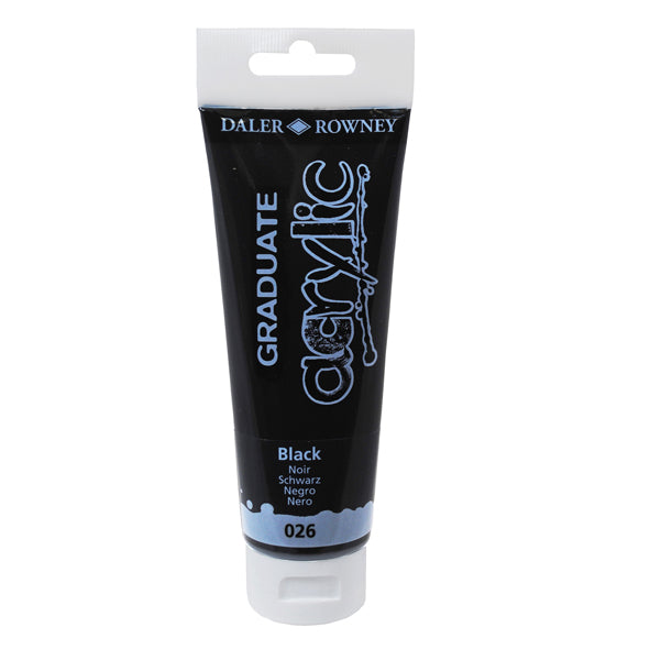 DALER ROWNEY - D123120026 - Colore acrilico fine Graduate - 120 ml - nero - Daler Rowney