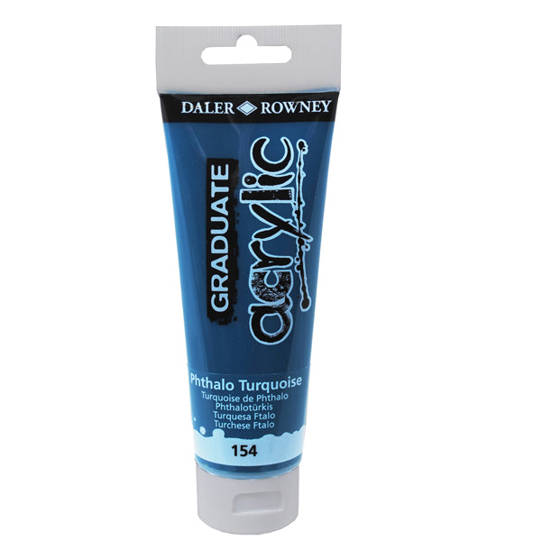 DALER ROWNEY - D123120154 - Colore acrilico fine Graduate - 120 ml - turchese ftalo - Daler Rowney