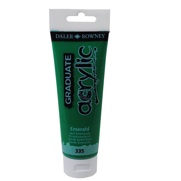 DALER ROWNEY - D123120335 - Colore acrilico fine Graduate - 120 ml - verde smeraldo - Daler Rowney