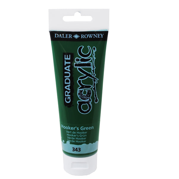 DALER ROWNEY - D123120343 - Colore acrilico fine Graduate - 120 ml - verde Hooker - Daler Rowney