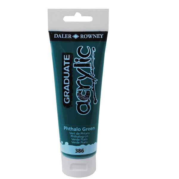 DALER ROWNEY - D123120386 - Colore acrilico fine Graduate - 120 ml - verde ftalo - Daler Rowney