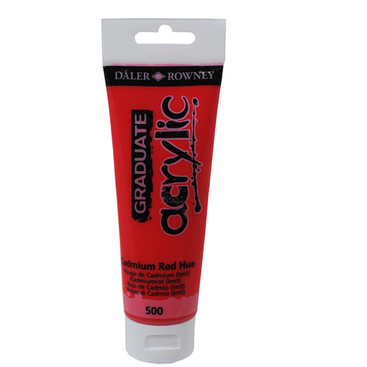 DALER ROWNEY - D123120500 - Colore acrilico fine Graduate - 120 ml - rosso cadmio imitazione - Daler Rowney