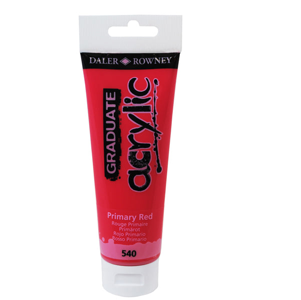 DALER ROWNEY - D123120540 - Colore acrilico fine Graduate - 120 ml - rosso primario - Daler Rowney