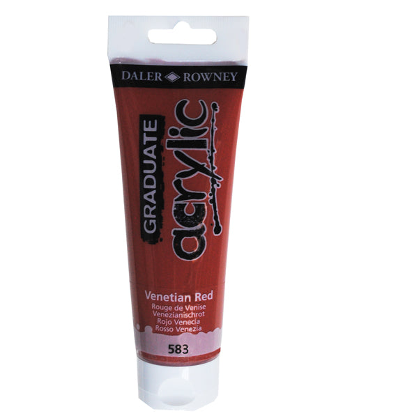 DALER ROWNEY - D123120583 - Colore acrilico fine Graduate - 120 ml - rosso Venezia - Daler Rowney