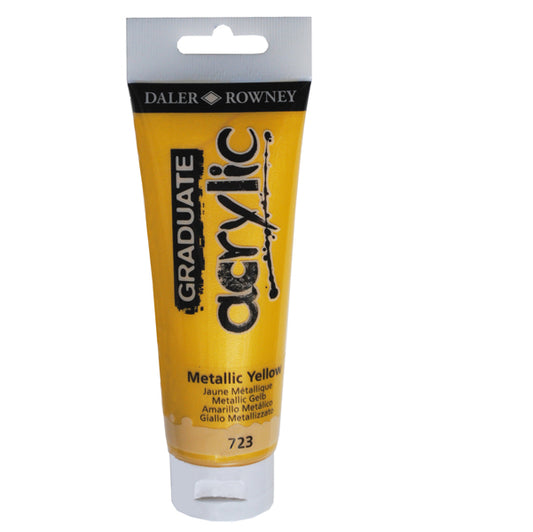 DALER ROWNEY - D123120723 - Colore acrilico fine Graduate - 120 ml - giallo metal - Daler Rowney
