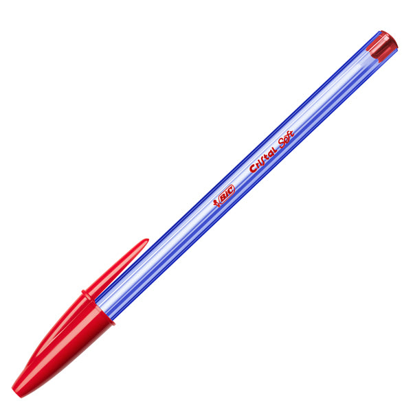 BIC - 9185201 - Penna a sfera con cappuccio Cristal Soft  - punta 1,2mm - rosso - Bic - conf. 50 pezzi