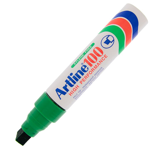 ARTLINE - A100V - Marcatore permanente A 100 - punta scalpello jumbo - 7,50 - 12,00 mm - verde - Artline