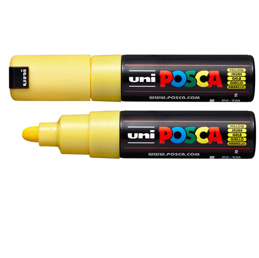 UNI MITSUBISHI - M PC7M G - Marcatore a base d'acqua Uni Posca  PC7M - punta tonda large 4,5 mm-5,5mm - giallo - Uni Mitsubishi