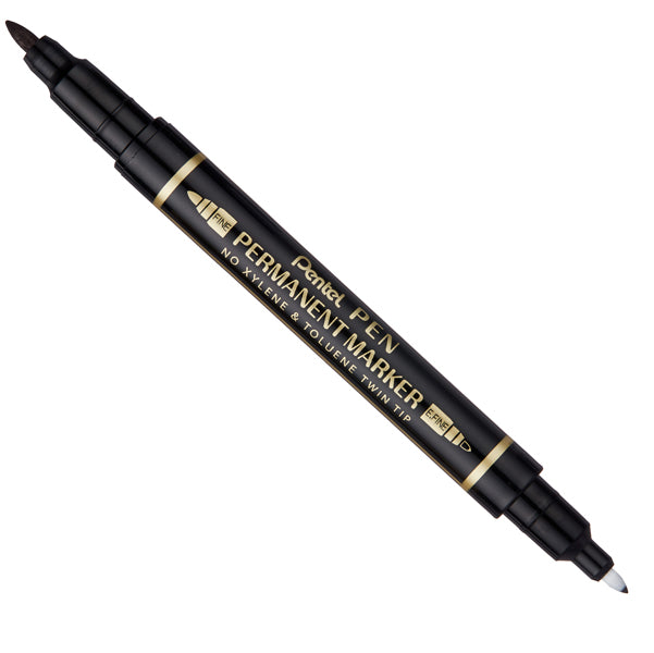 PENTEL - N75W-AE - Marcatore permanente Twin tip - doppia punta fine-extra fine - nero - Pentel