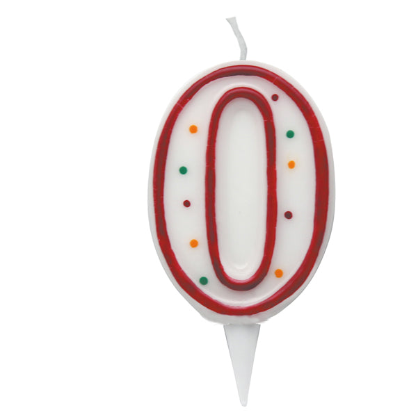 BIG PARTY - CC06030 - Candelina Zuccherino - numero 0 - H 8.5 cm - Big party