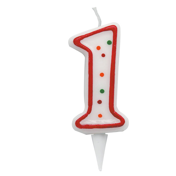 BIG PARTY - CC06031 - Candelina Zuccherino - numero 1 - H 8.5 cm - Big  party