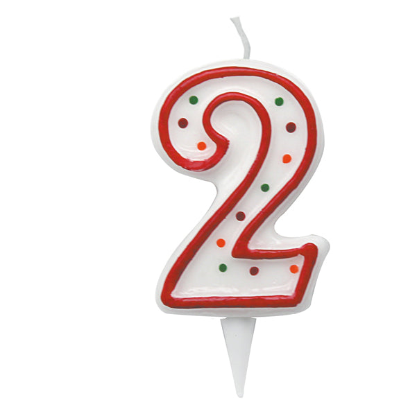 BIG PARTY - CC06032 - Candelina Zuccherino - numero 2 - H 8.5 cm - Big  party