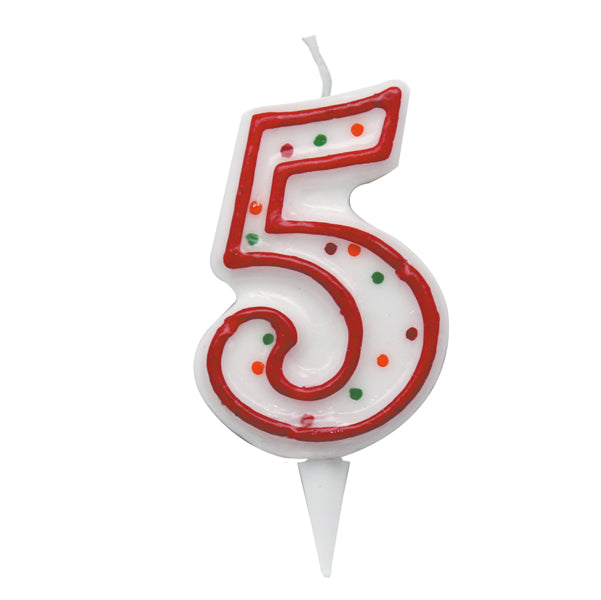 BIG PARTY - CC06035 - Candelina Zuccherino - numero 5 - H 8.5 cm - Big  party